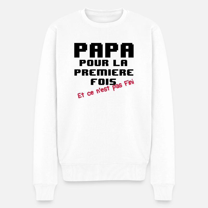 T-shirt papa pour la 1er fois - Pull Premium bio Homme - blanc