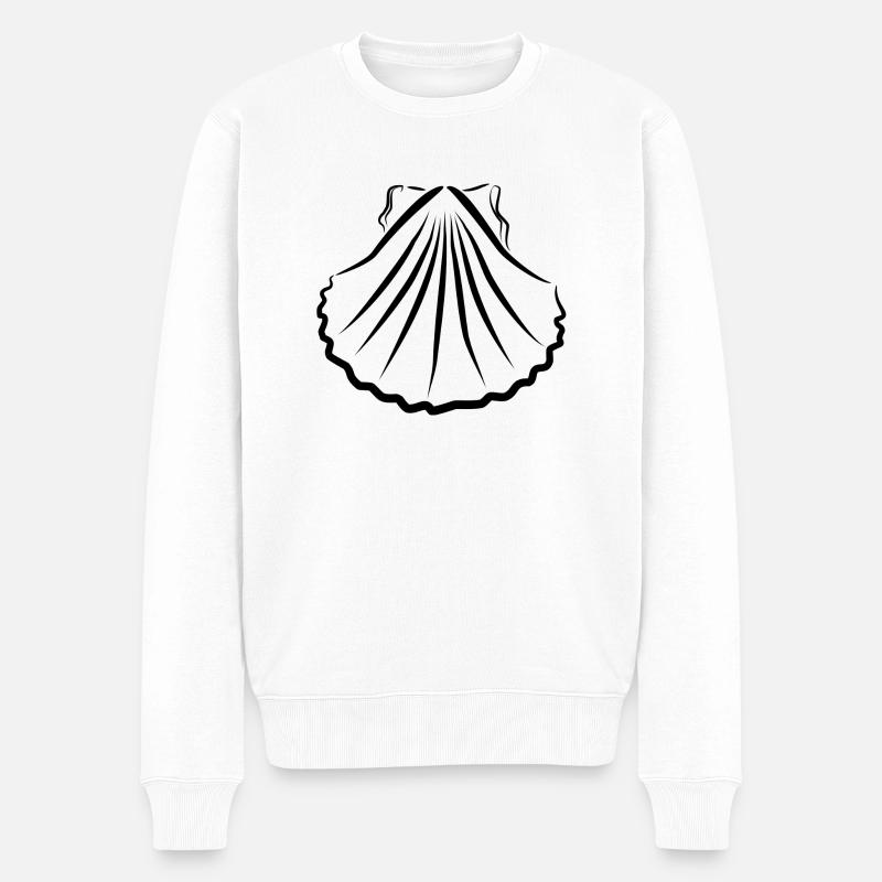 Jakobsmuschel - Männer Premium Bio Pullover - Weiß