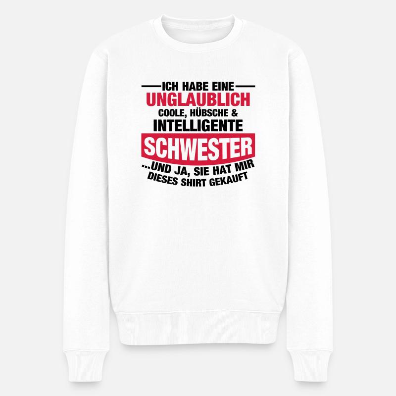 Tolle Schwester - Männer Premium Bio Pullover - Weiß