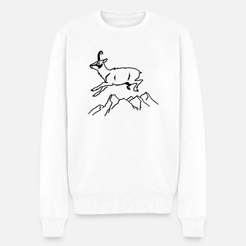 Gemse - Männer Premium Bio Pullover - Weiß