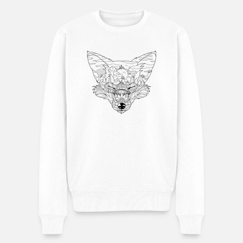 Fuchs - Männer Premium Bio Pullover - Weiß