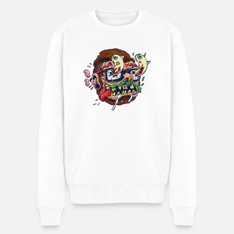 Crazy skater swag - Männer Premium Bio Pullover - Weiß