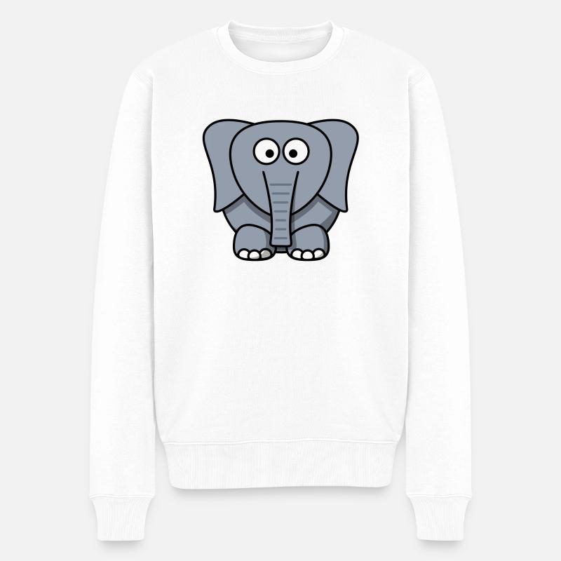 Elefant Elephant Zirkus - Männer Premium Bio Pullover - Weiß