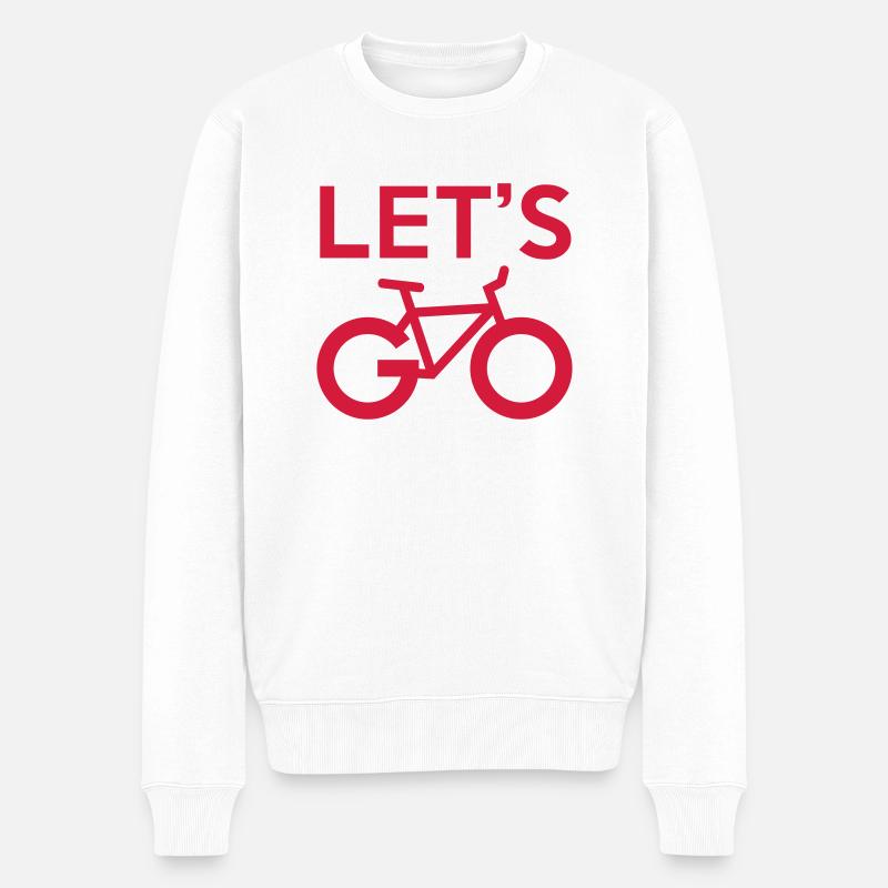 Gehen wir dem Fahrrad! - Männer Premium Bio Pullover - Weiß