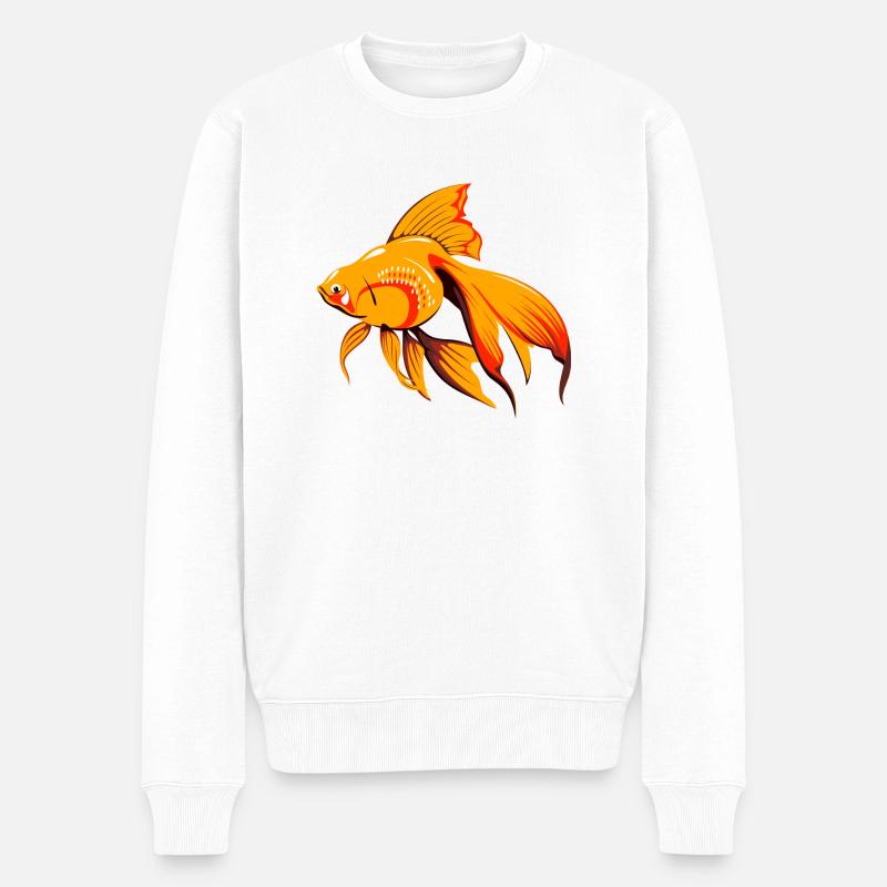 fish439 - Männer Premium Bio Pullover - Weiß