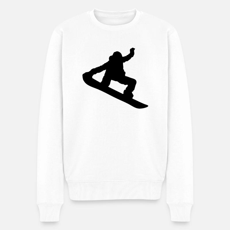 Snowboarder Silhouette - Pull Premium bio Homme - blanc