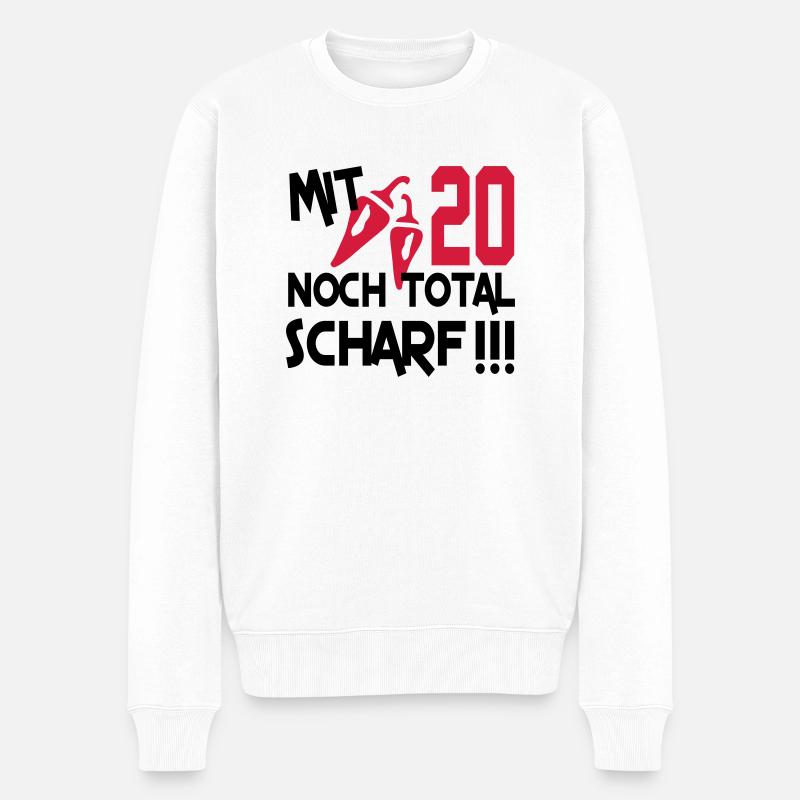 total_scharf_20 - Männer Premium Bio Pullover - Weiß