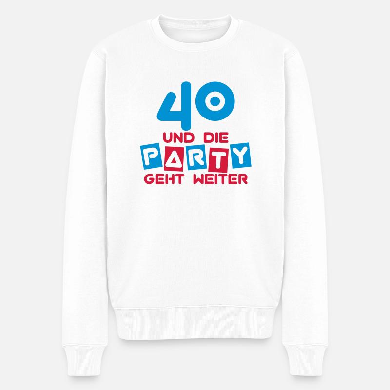 40 Jahre und die Party geht weiter ... - Männer Premium Bio Pullover - Weiß