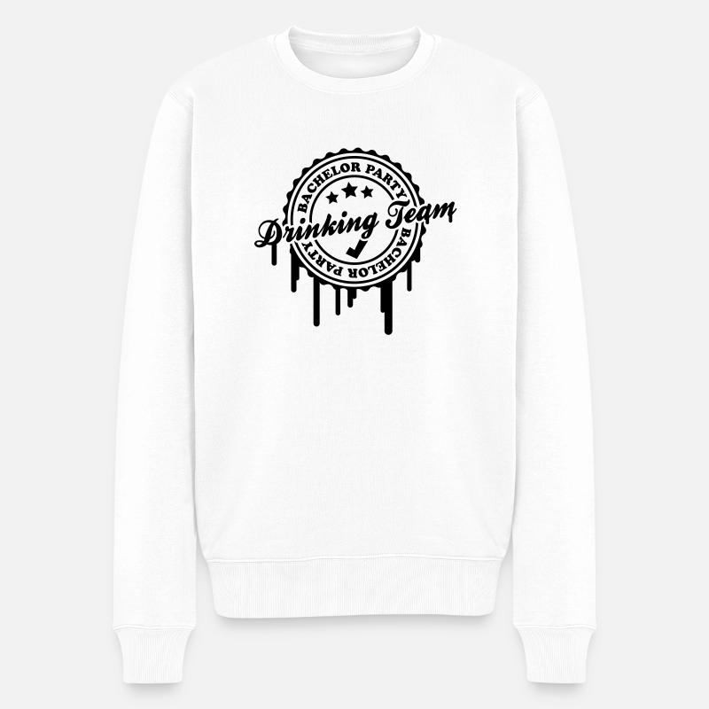 bachelor_drinking_team_g1 - Pull Premium bio Homme - blanc