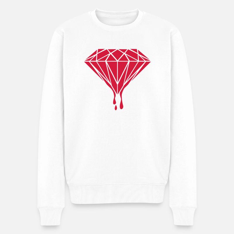 diamond - Männer Premium Bio Pullover - Weiß