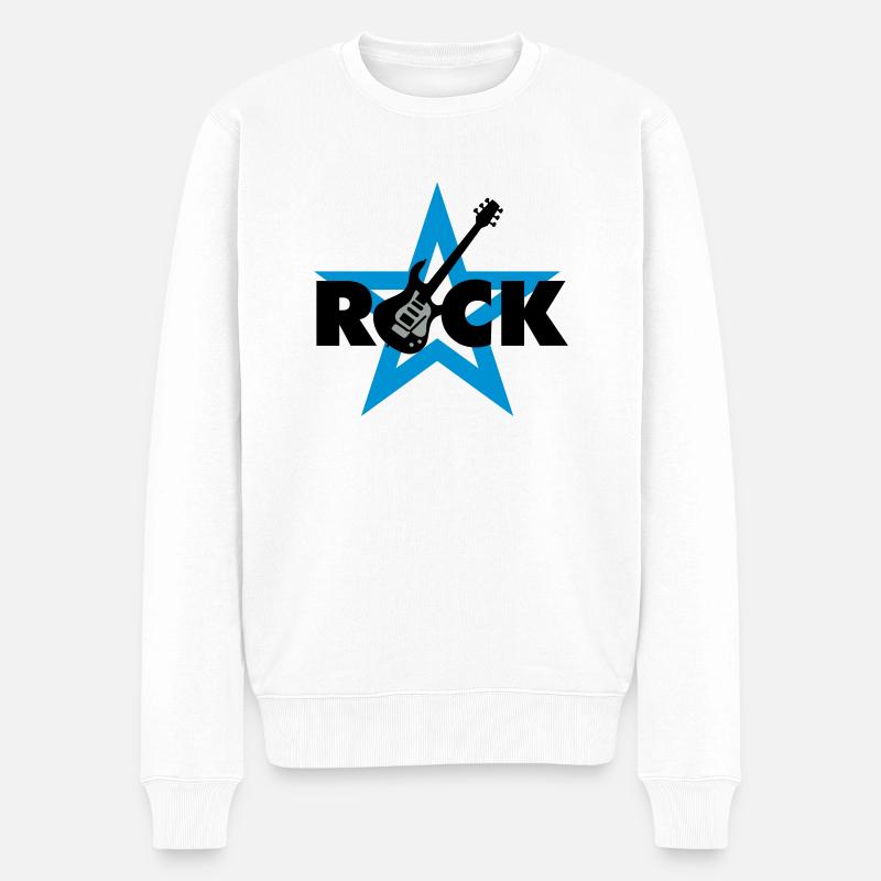 rock_star_042013_c_3c - Männer Premium Bio Pullover - Weiß