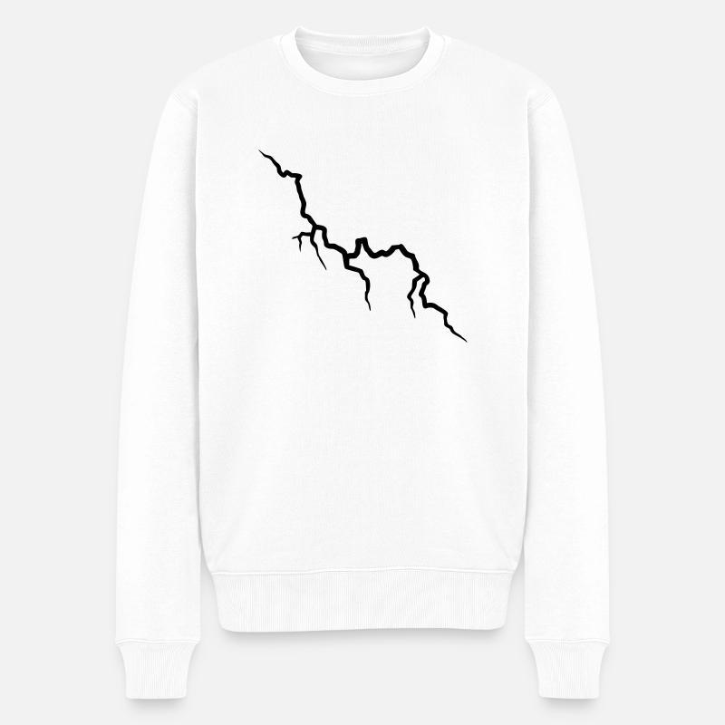 blitz_lightning - Männer Premium Bio Pullover - Weiß