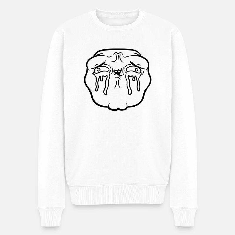 Pleurer visage triste larmes malheureux - Pull Premium bio Homme - blanc