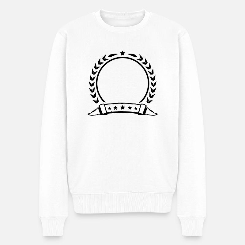 shield_empty_lu1 - Männer Premium Bio Pullover - Weiß