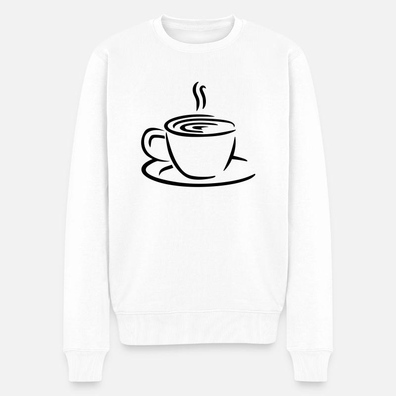 Café - Pull Premium bio Homme - blanc