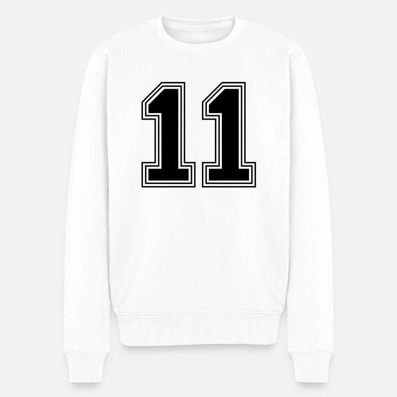 11_numéro_11_(s31) - Pull Premium bio Homme - blanc