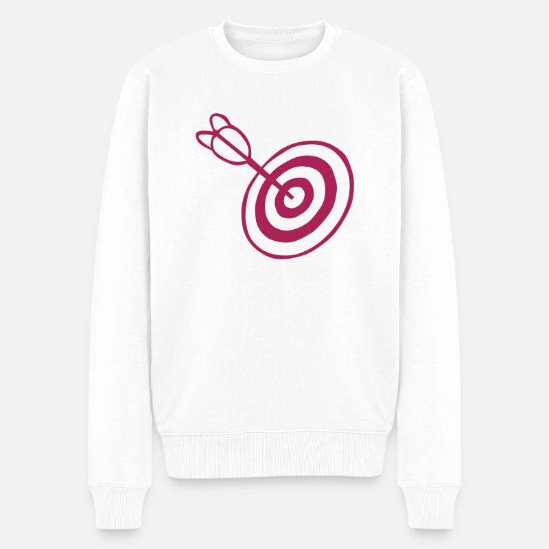 Ziel fleche flechette tausend Mitte - Männer Premium Bio Pullover - Weiß