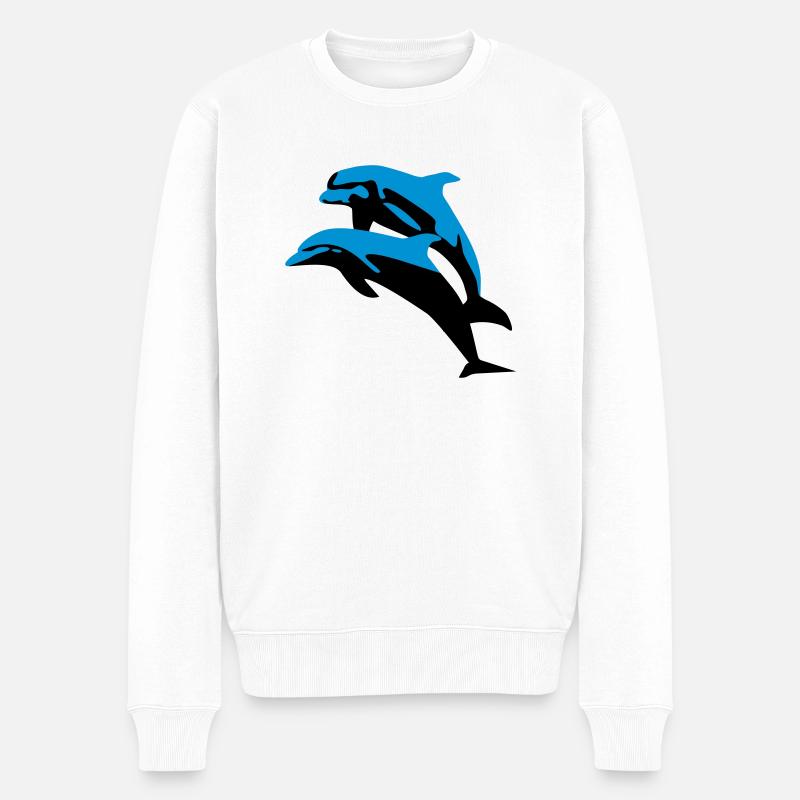 Dolphins - dauphins - Pull Premium bio Homme - blanc