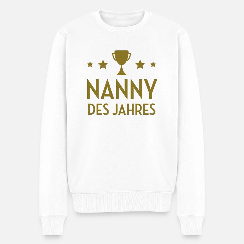 Tagesmutter Nanny Baby Babysitter Kind Geburt Mama - Männer Premium Bio Pullover - Weiß