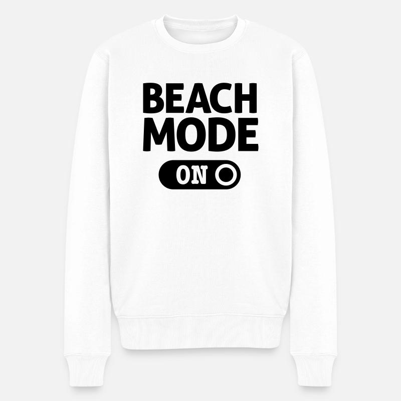 beach mode - Männer Premium Bio Pullover - Weiß