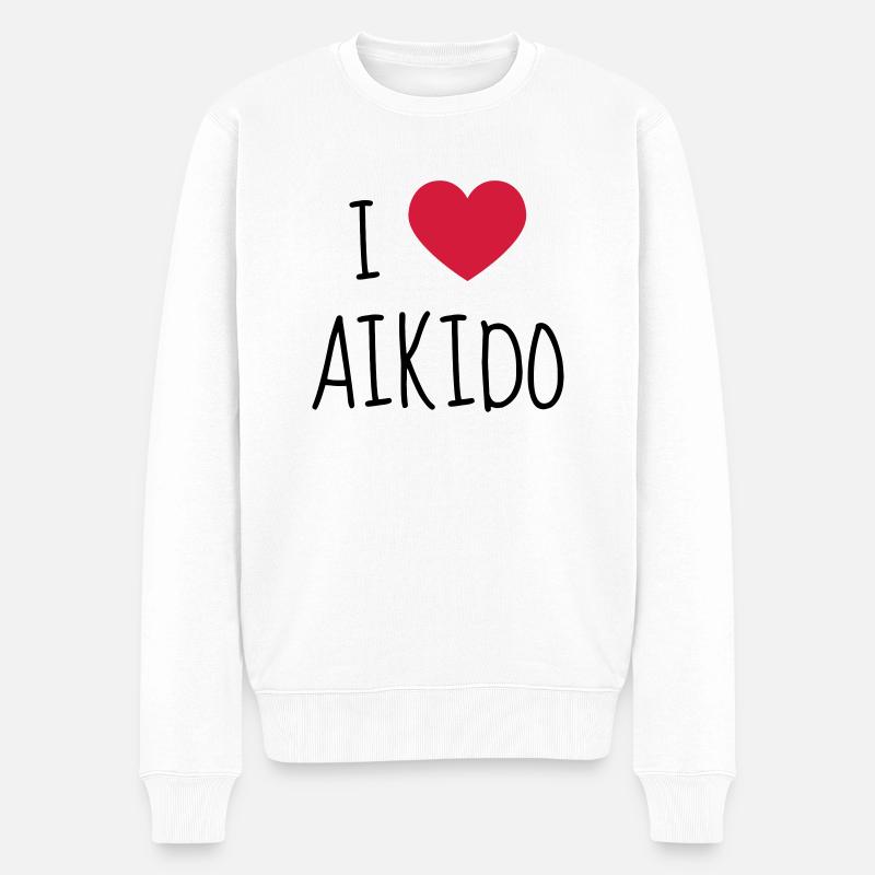 Aikido / Aikidoka / Martial art / Fight - Pull Premium bio Homme - blanc