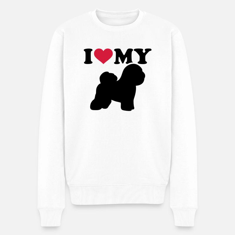 Bichon Frise - Männer Premium Bio Pullover - Weiß