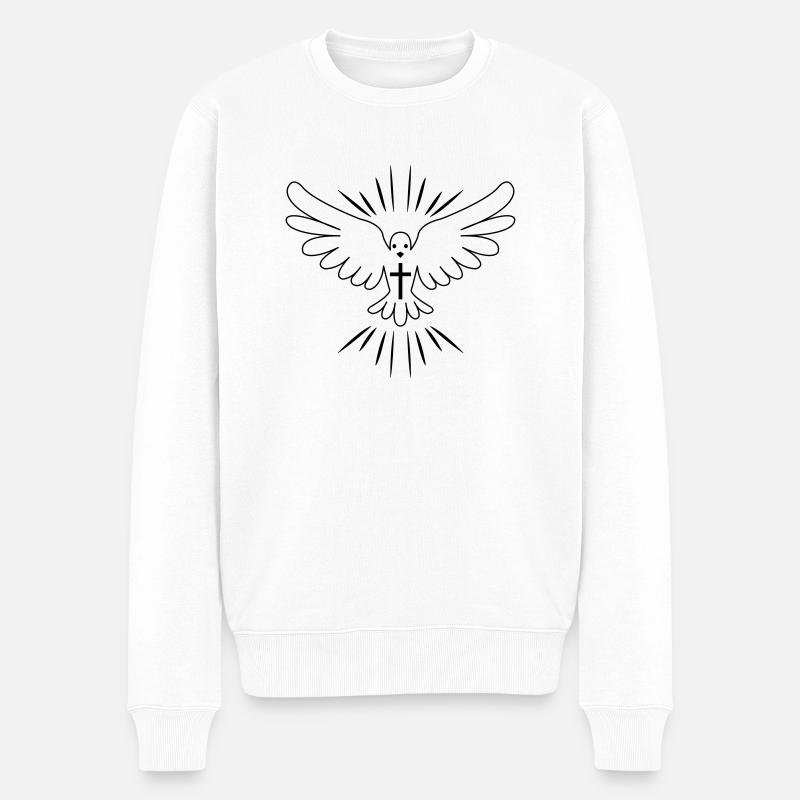 holy_ghost_001 - Männer Premium Bio Pullover - Weiß