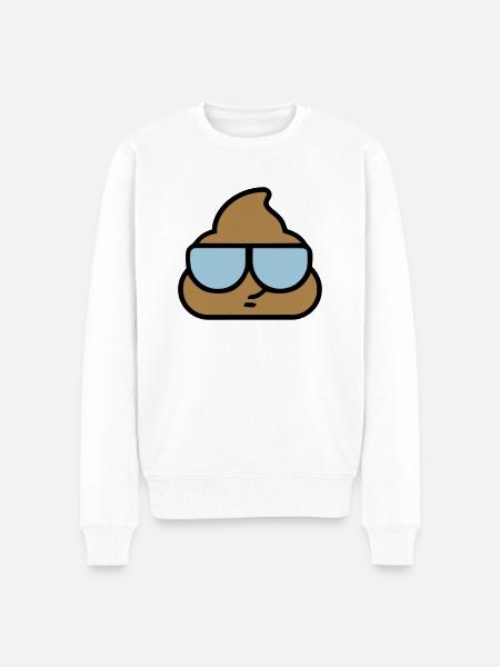 Emoji poop cool glasses - Men's Premium Organic Jumper - white