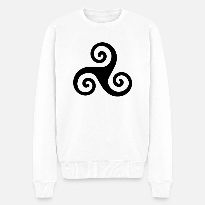 Keltische Triskele - Männer Premium Bio Pullover - Weiß