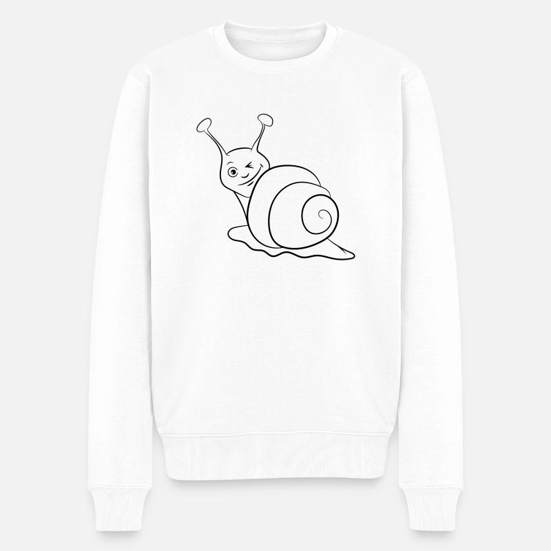 Escargot drôle clin d’oeil - Pull Premium bio Homme - blanc
