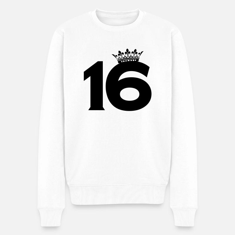 16 krone - Männer Premium Bio Pullover - Weiß