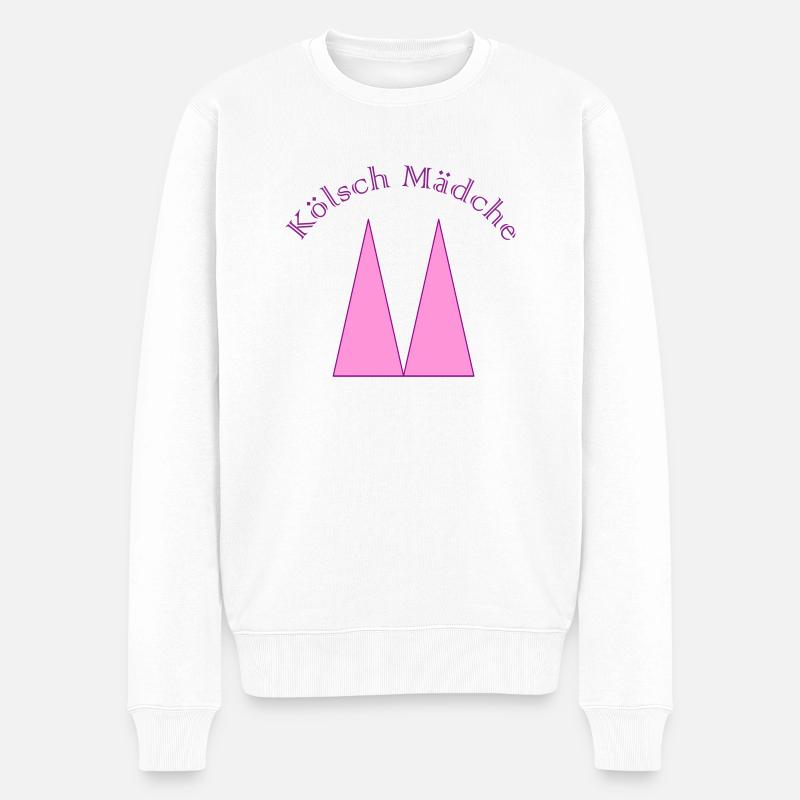 Kölsche Mädche - Männer Premium Bio Pullover - Weiß
