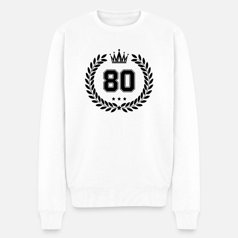 wappen 80 - Männer Premium Bio Pullover - Weiß