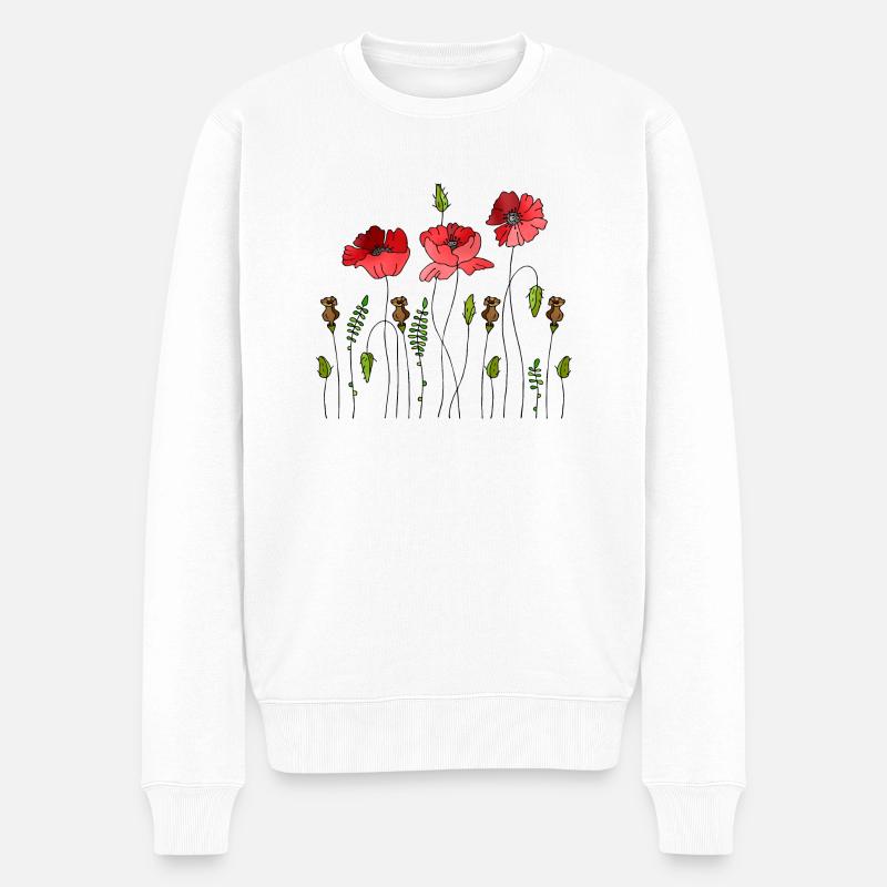 Blumen - Männer Premium Bio Pullover - Weiß