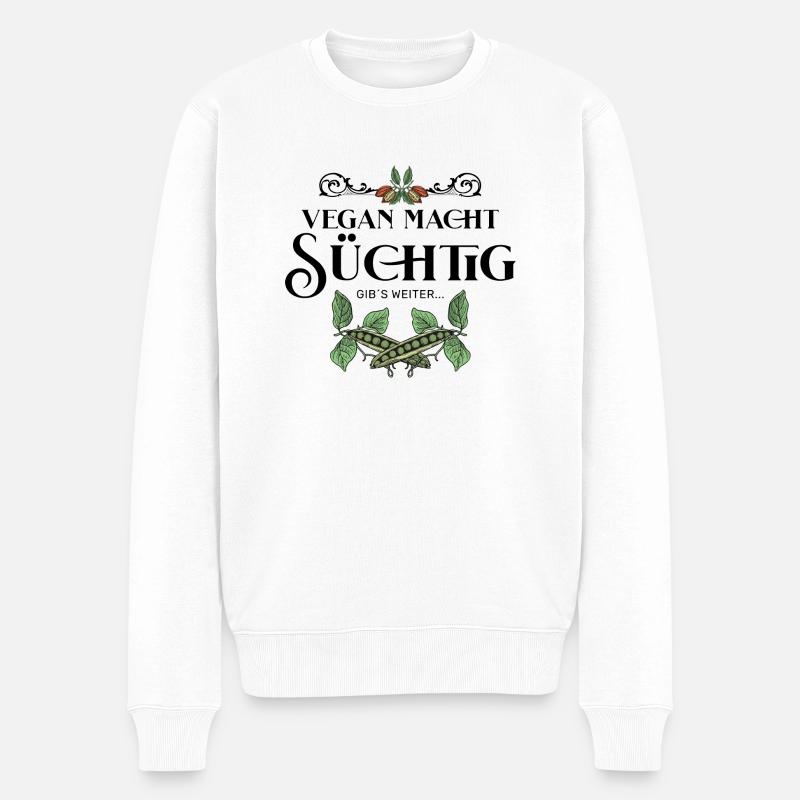 Vegan macht süchtig Design - Männer Premium Bio Pullover - Weiß