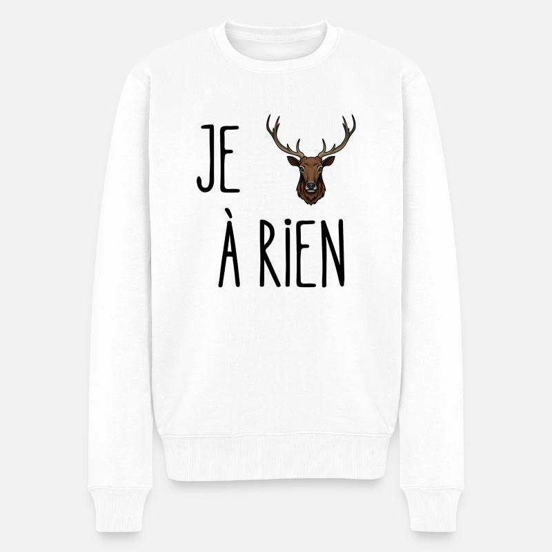 je cerf à rien - Pull Premium bio Homme - blanc