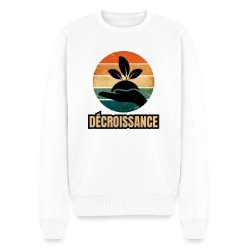 décroissance - Pull Premium bio Homme - blanc - Devant - Thijin (182cm)
