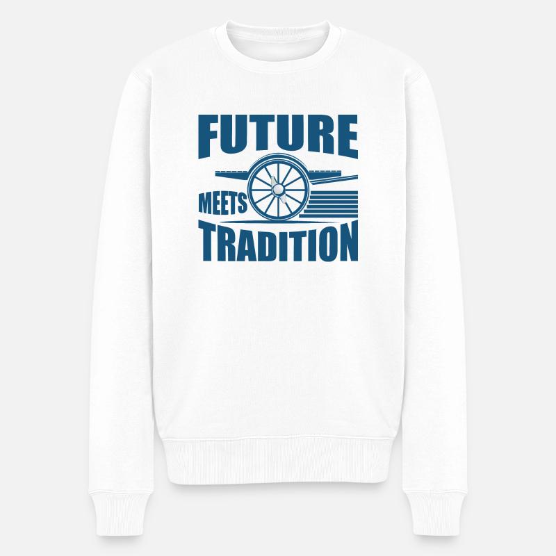 FUTURE MEETS TRADITION - Männer Premium Bio Pullover - Weiß