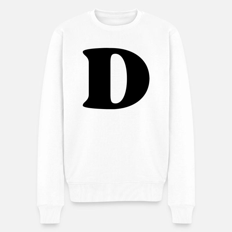 Buchstabe d - Männer Premium Bio Pullover - Weiß