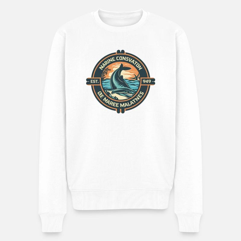 Meeresschutz - Männer Premium Bio Pullover - Weiß