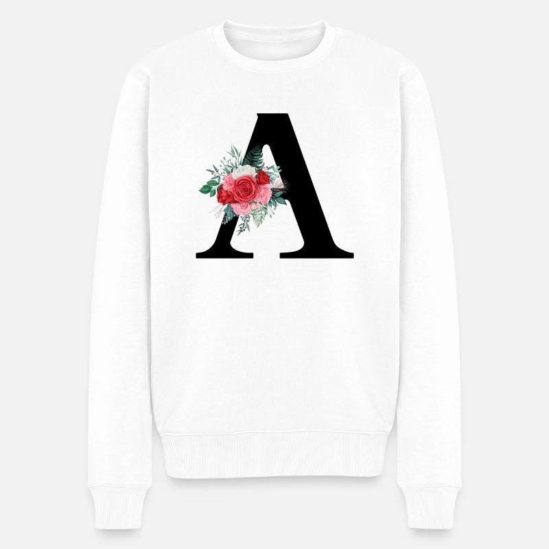 Brief an Red Floral - Männer Premium Bio Pullover - Weiß