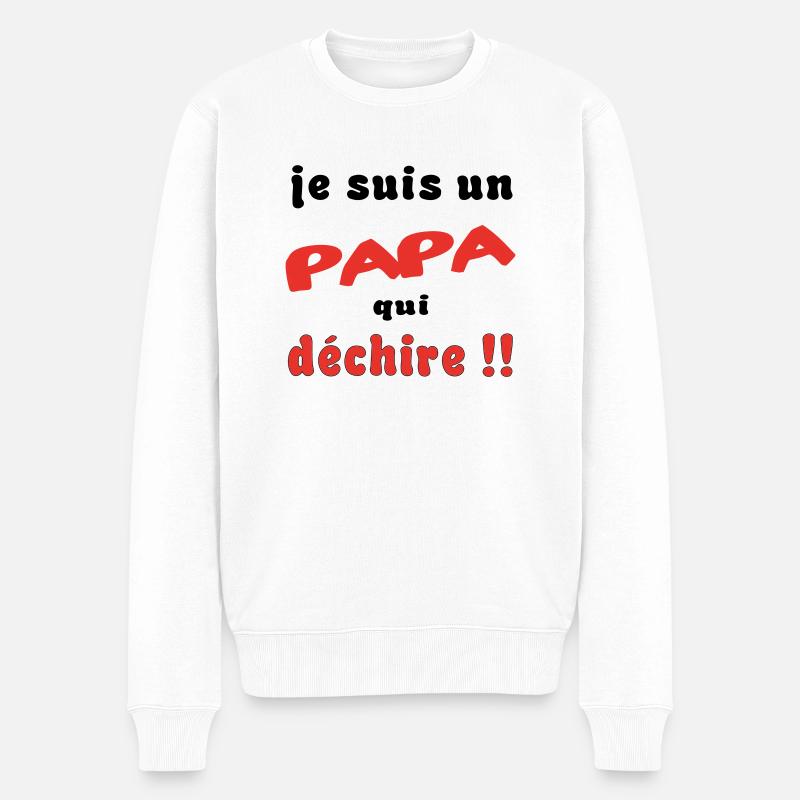 Je suis un papa... - Pull Premium bio Homme - blanc