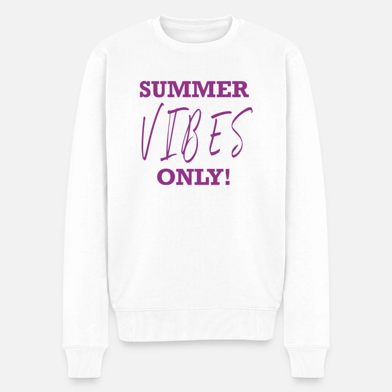 Summer Vibes Only - Männer Premium Bio Pullover - Weiß