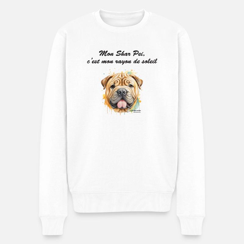 Shar Pei rayon de soleil - Pull Premium bio Homme - blanc