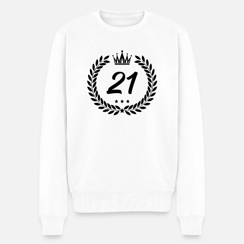 blason 21 - Pull Premium bio Homme - blanc
