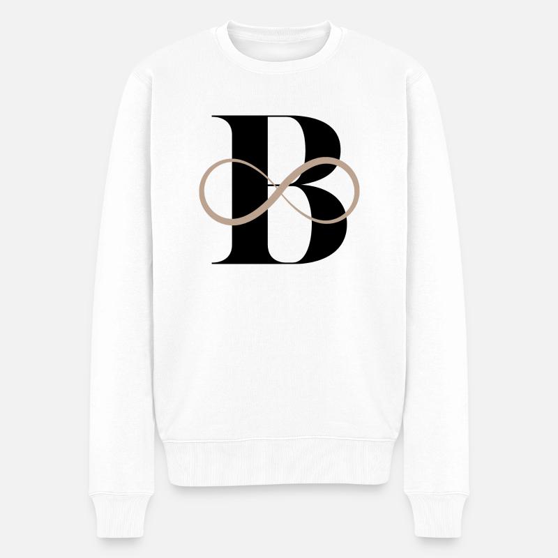 Unendlicher Buchstabe b - Männer Premium Bio Pullover - Weiß
