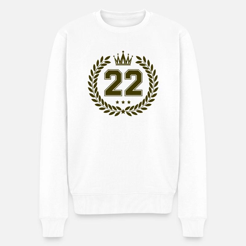 22 kranz - Männer Premium Bio Pullover - Weiß