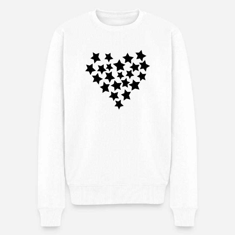 Sternenherz - Männer Premium Bio Pullover - Weiß