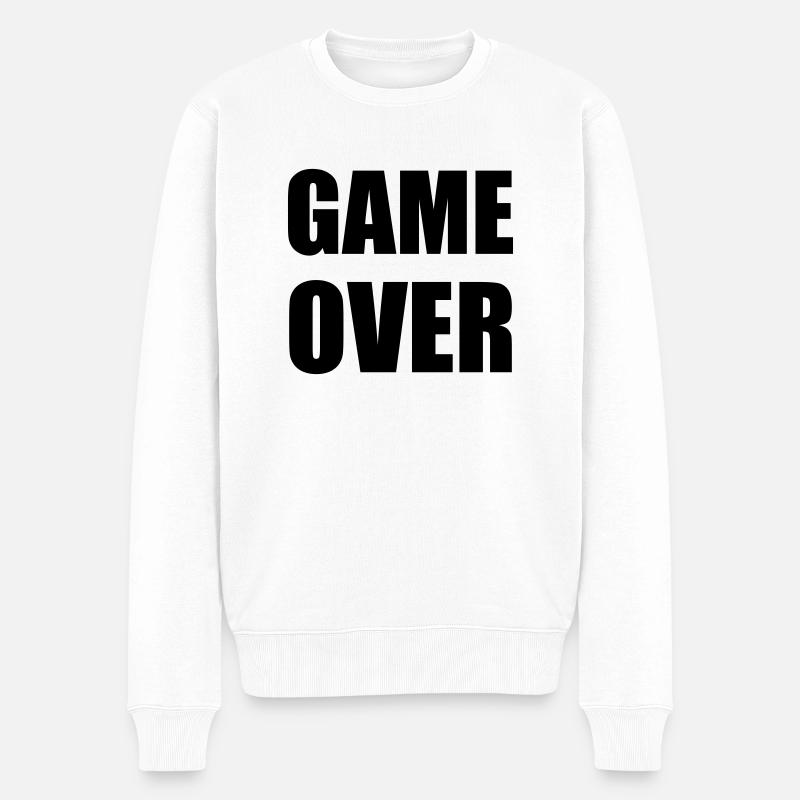game over - Pull Premium bio Homme - blanc