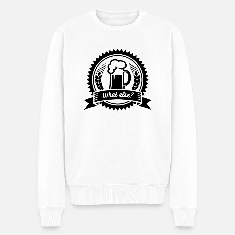 Bier - what else? (badge) - Männer Premium Bio Pullover - Weiß